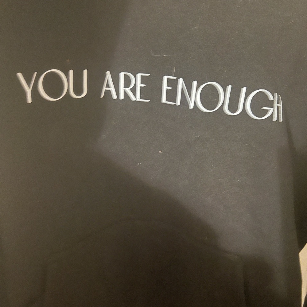Zenana Women’s Outfitters Inspirational Message Pullover Hoodie. I AM Enough - Picture 5 of 6